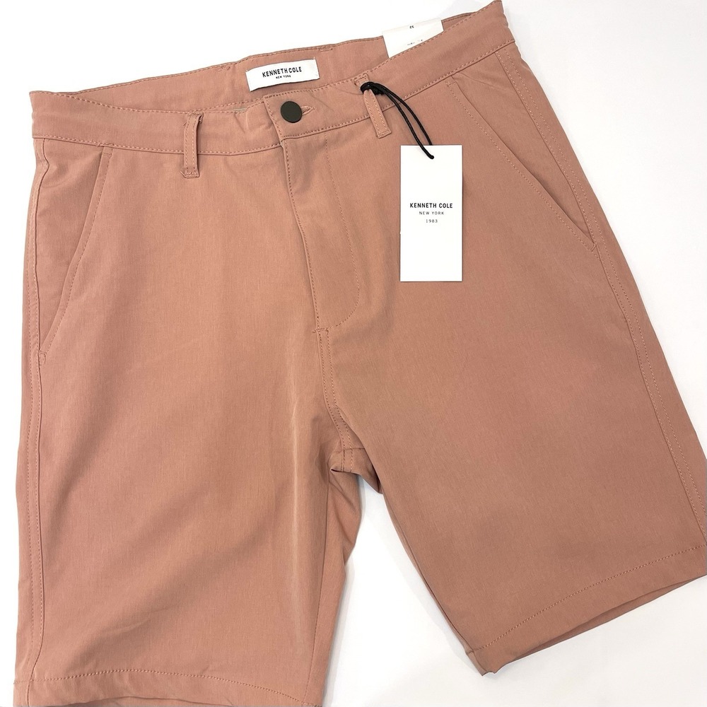Kenneth Cole Men's Tech Shorts 32 Salmon Pink 9" Inseam‎ NWT MSRP $69